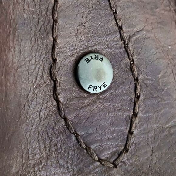 FRYE Melissa Collection Lg Dark Brown Leather Tote Bag Padded Divider Pockets - Picture 5 of 14